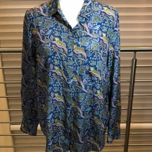 JCrew silk printed blouse